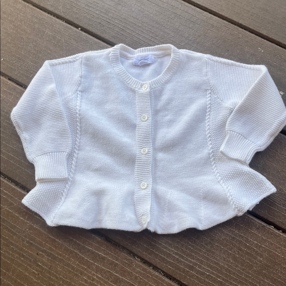 Angel Dear Soft White Baby Sweater